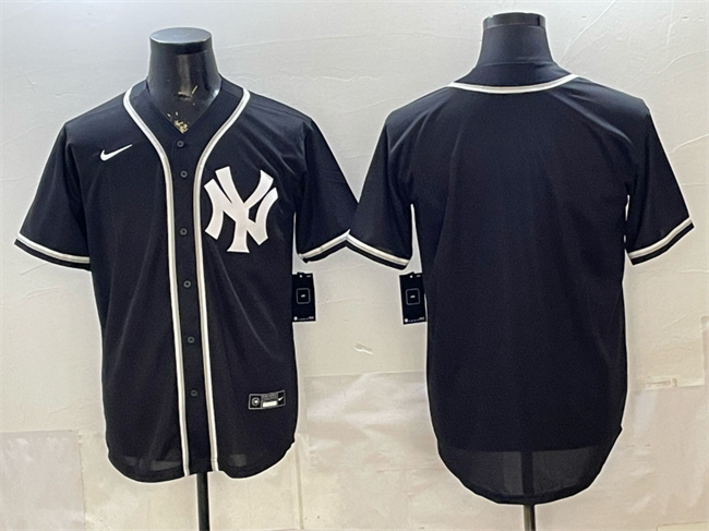 Men's New York Yankees Blank 2026 Fashion Replica Black Out Stitched Baseball Jersey Men's New York Yankees Blank 2026 Fashion Replica Black Out Stitched Baseball Jersey